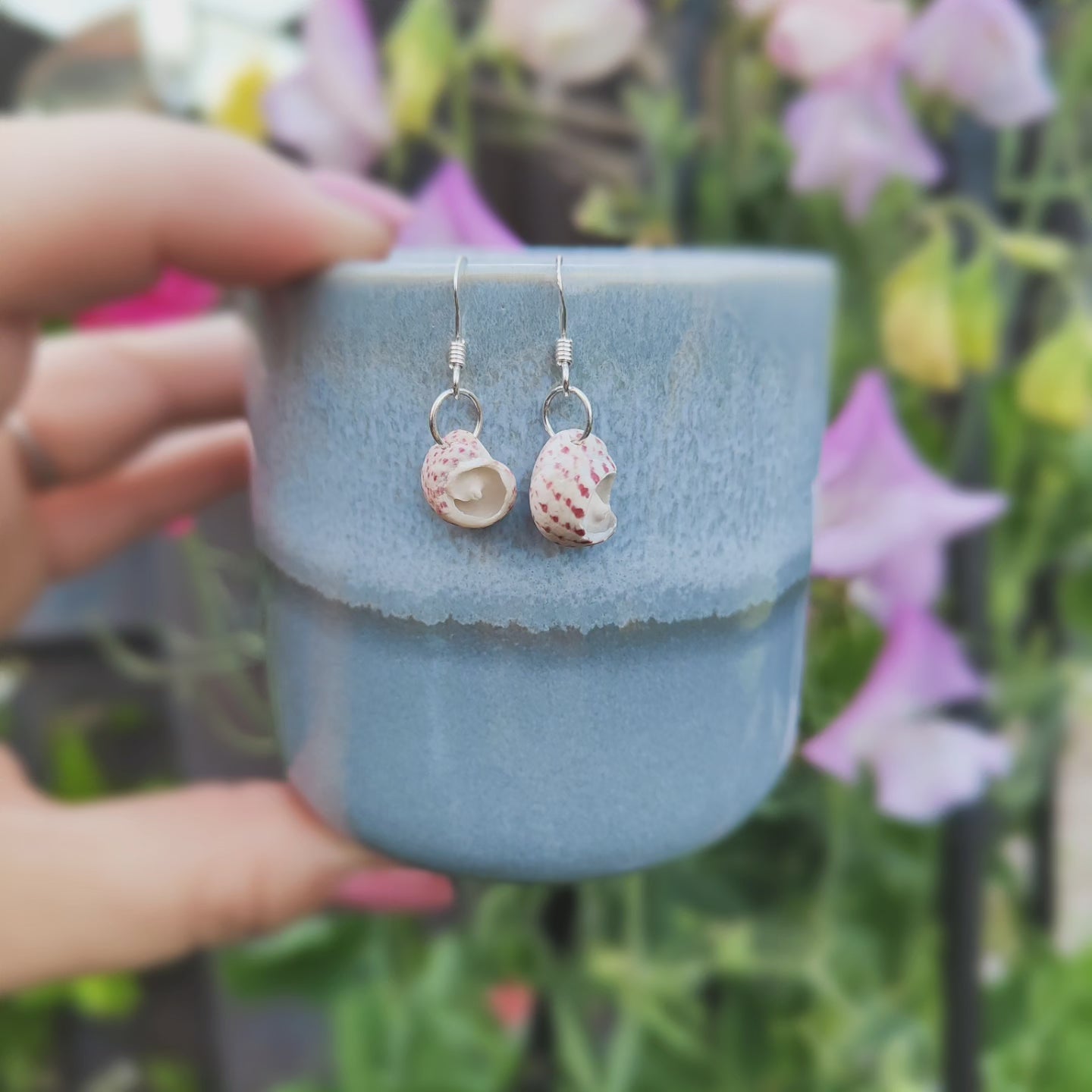 Pink Shell Drop Earrings