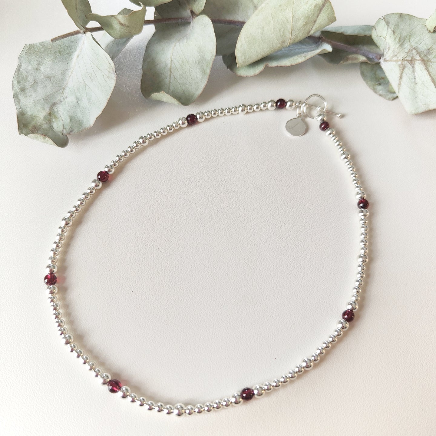 Garnet Collarbone Necklace