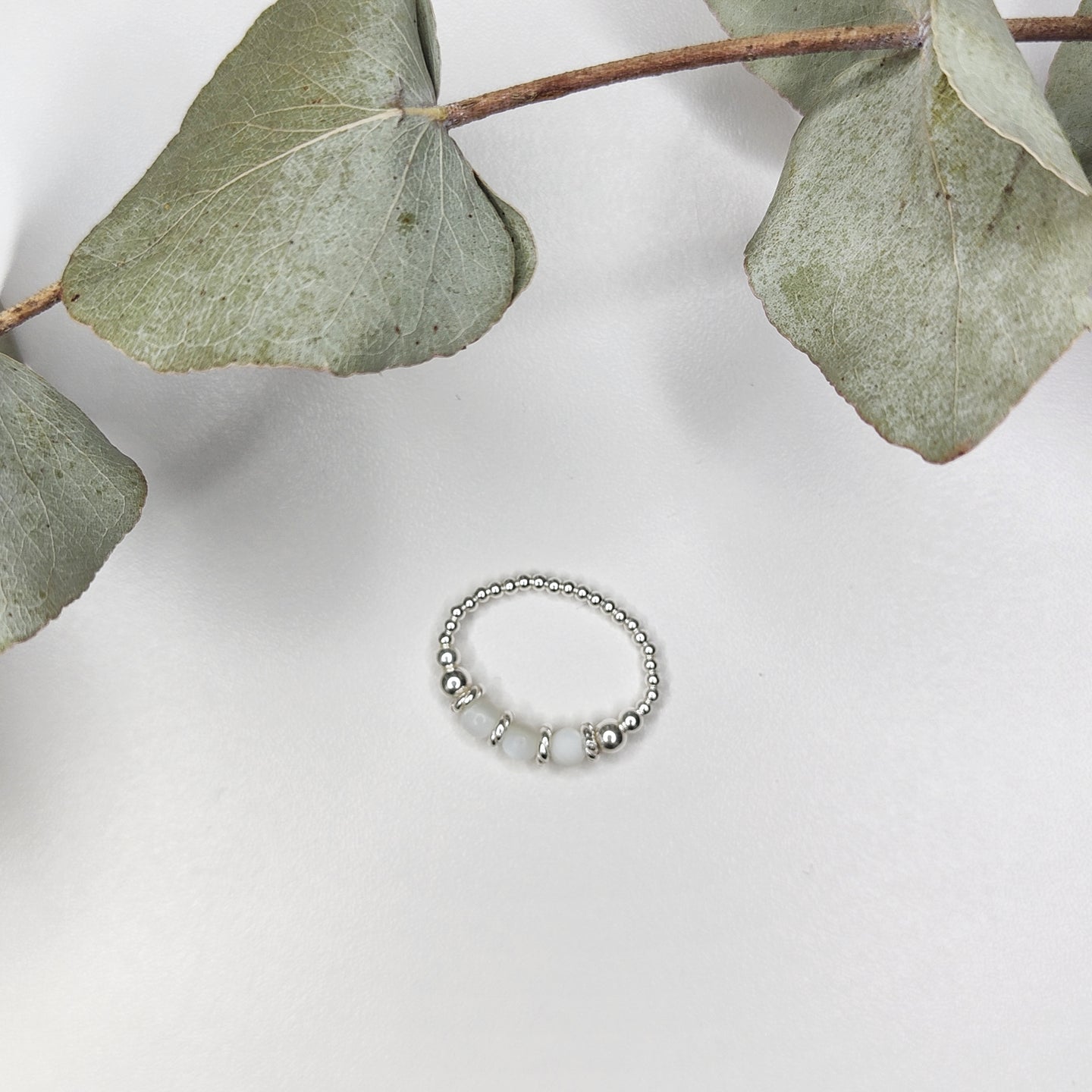 Mother of Pearl Trio Mini Bead Ring