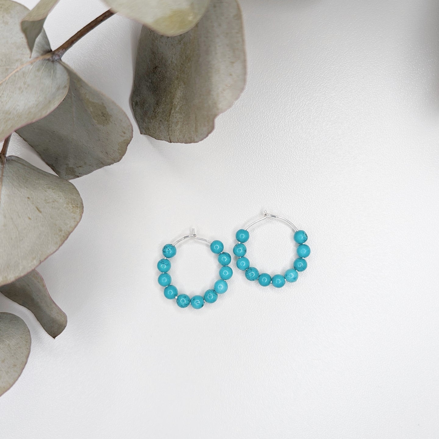 Turquoise Midi Hoop Earrings