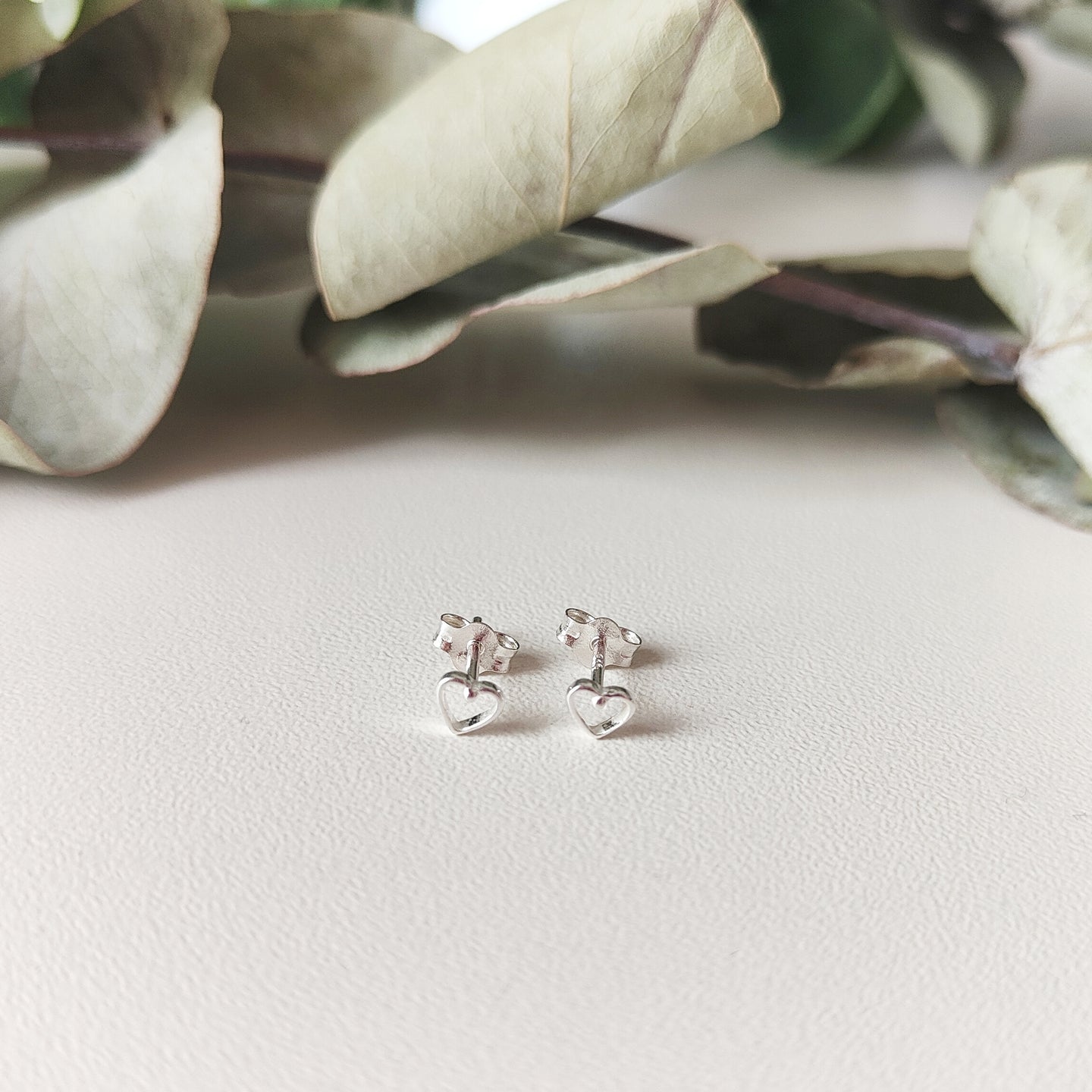 Open Heart Stud Earrings